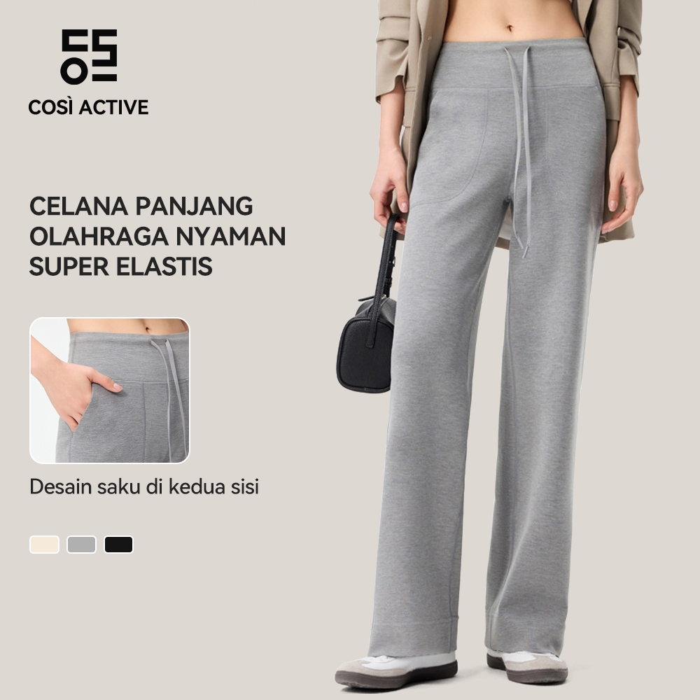 COSI ACTIVE Poundfit Celana Joger Wanita Celana Training Celana Olahraga Longgar Track