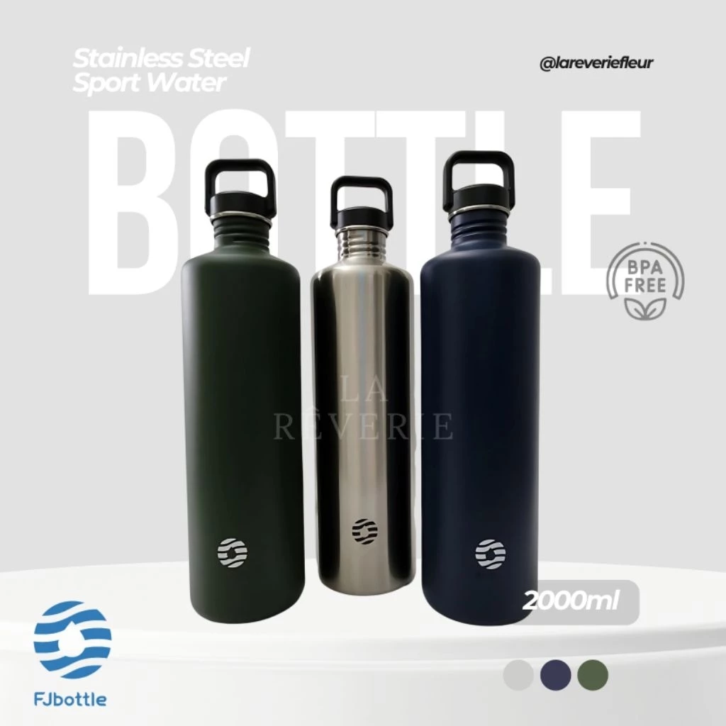 FJBOTTLE - Botol Minum Tumbler Olahraga 2000ml Stainless Steel Sport Water Thermos Bottle Jumbo