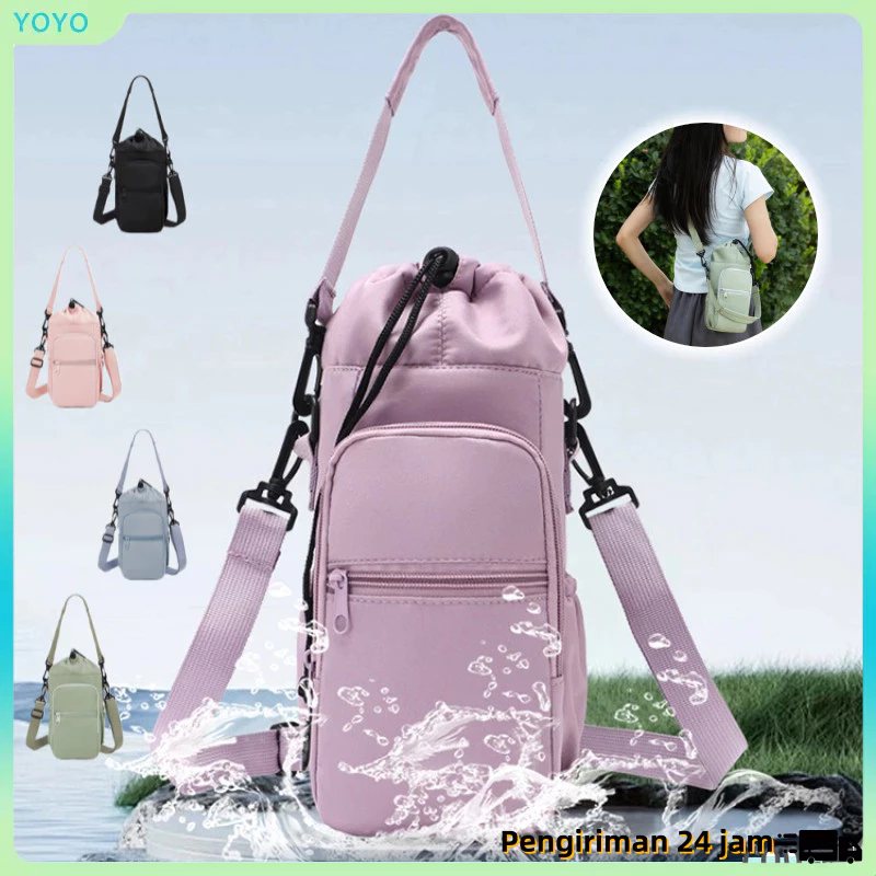(Ready-COD) Tas Selempang Botol Minum Sling Bag Tumbler Travel Water Repellent Cross Body Multifungsi