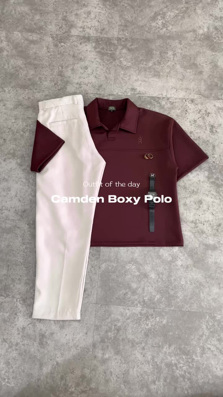 Trying to style Camden Boxy Polo Shirt✨ #SVN #YourBetterOutfit #outfitideas #boxy #OOTD #anklepants #celanapria #mensstyle
