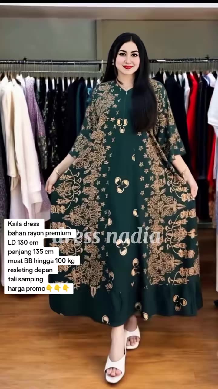 Kaila dress kombinasi lengan 3/4 bahan rayon premium muat BB hingga 100 kg LD 130 cm panjang 135 cm #dress #dresscantik #dressmurah #dresskekinian #dressrempel #dressmodis #daster #dastermurah #dasterviral #dasterkekinian #dasterchallenge #dressmu...