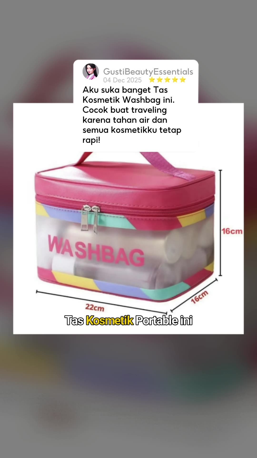 Tas Kosmetik Washbag Portable Waterproof Transparan Pouch Travel Organizer #tas #taskosmetik #washbag #pouchmakeup #pouch #travelpouch #RacunShopee