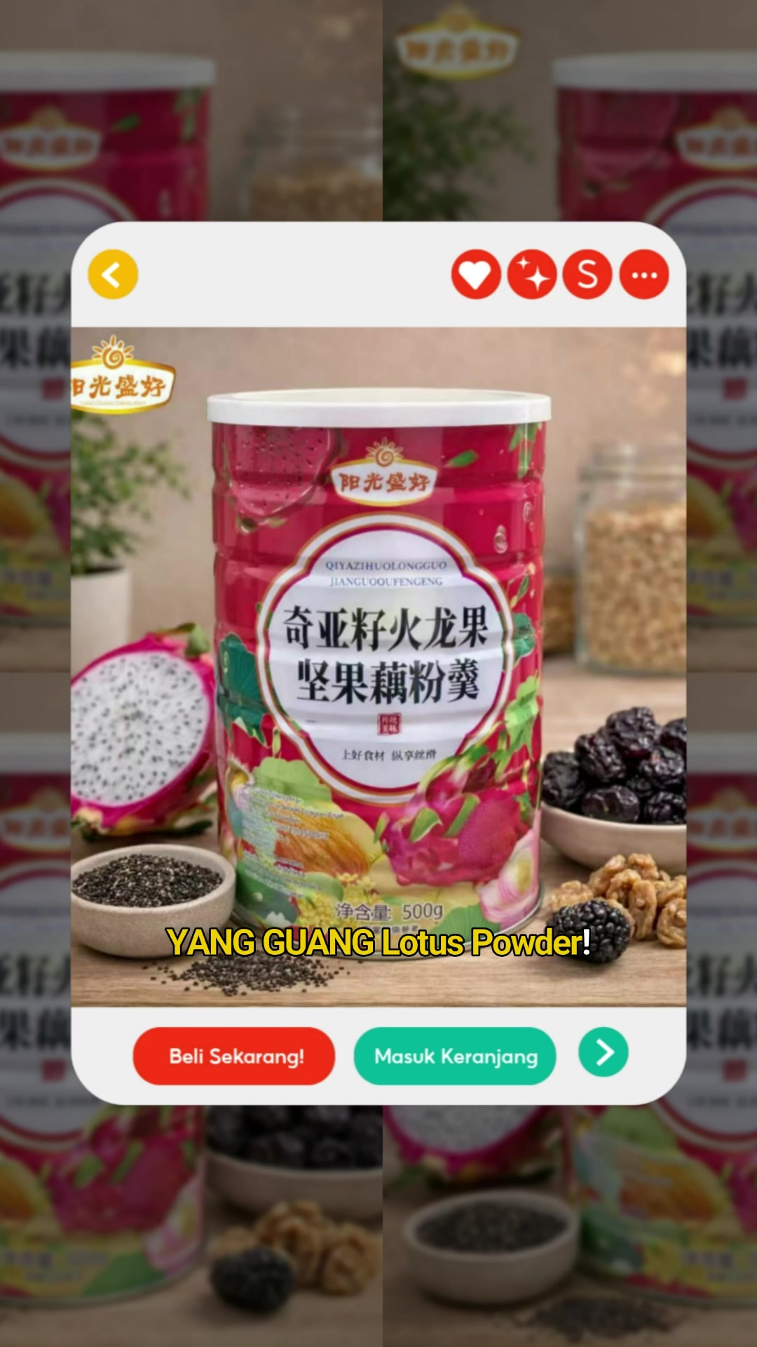 YangGuang Dragon Fruit and Lotus Bean Powder...