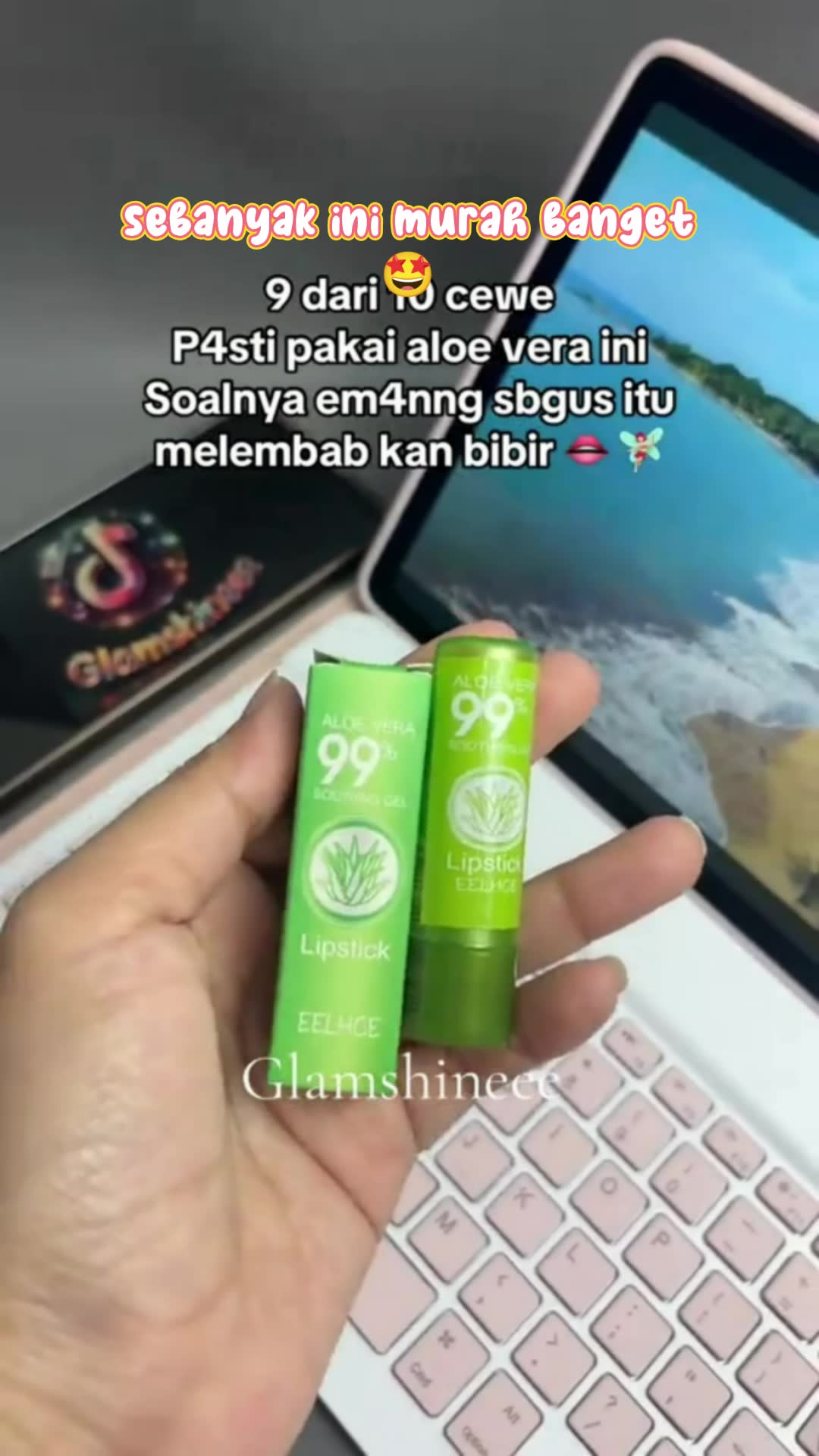 lip balm dari Aloevera #RacunShopee #SpillRacunShopee #SpillBawaBerkah #ShopeeBeautyHaul #ShopeeLook #aloeveralipbalm