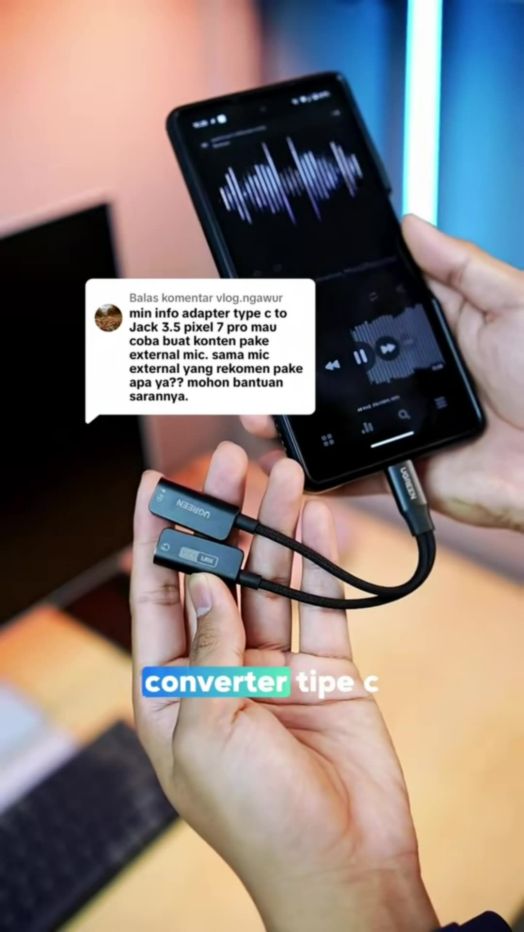 ugreen type c to 3.5 audio jack #ugreen #typec toaudio #typectoaudio #typec #racunshopee #racunshopeemurah #shopeevideo #ShopeeLook #shopeeterkini