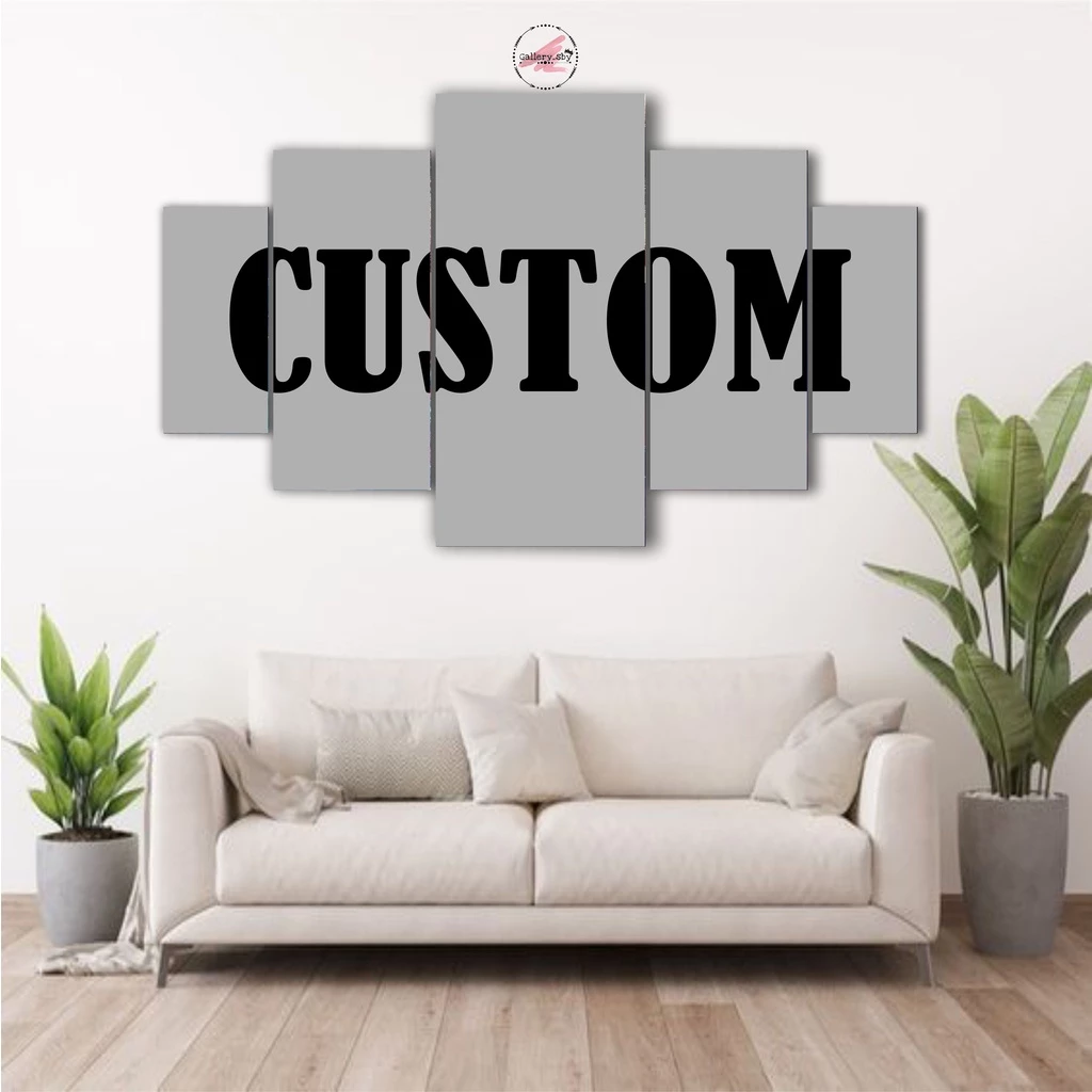 1 SET Pajangan Hiasan dinding CUSTOM Poster Kayu Wall Decor 5 pcs