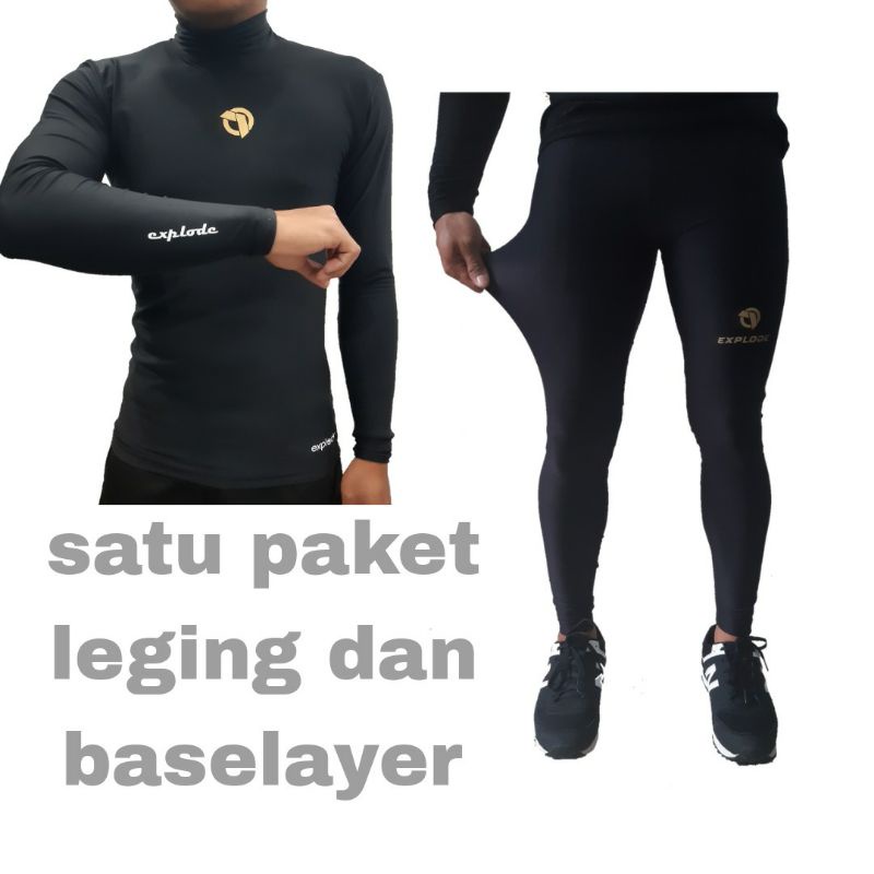EXPLODE - Satu Set Baselayer Olahraga Manset dan Leging | Unisex