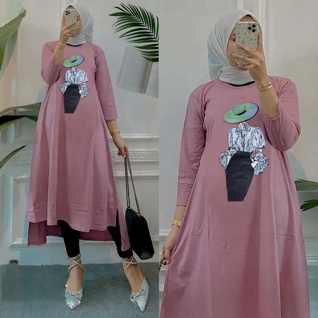RILLO  - Gamis Midi Dress Classy Muslimah Terbaru