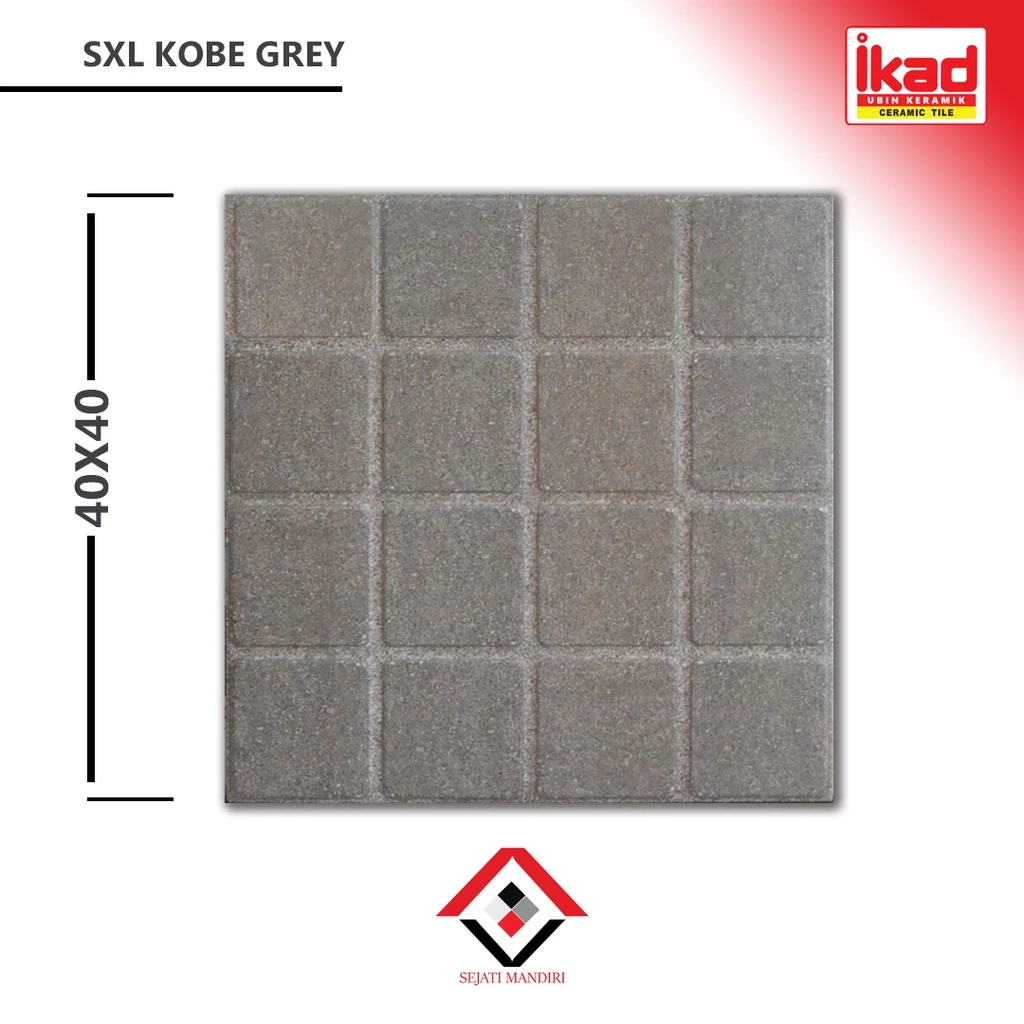 keramik 40x40 - motif dekoratif - ikad sxl kobe grey