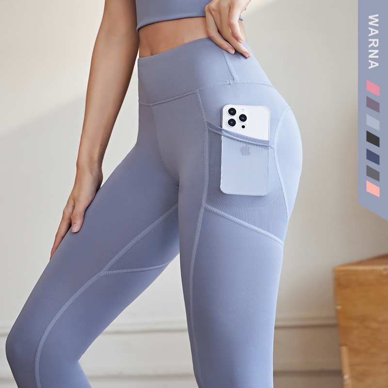 YOUMI Celana Legging Olahraga Wanita Highwaist Panjang Jumbo Yoga Pilates Gym Kantong