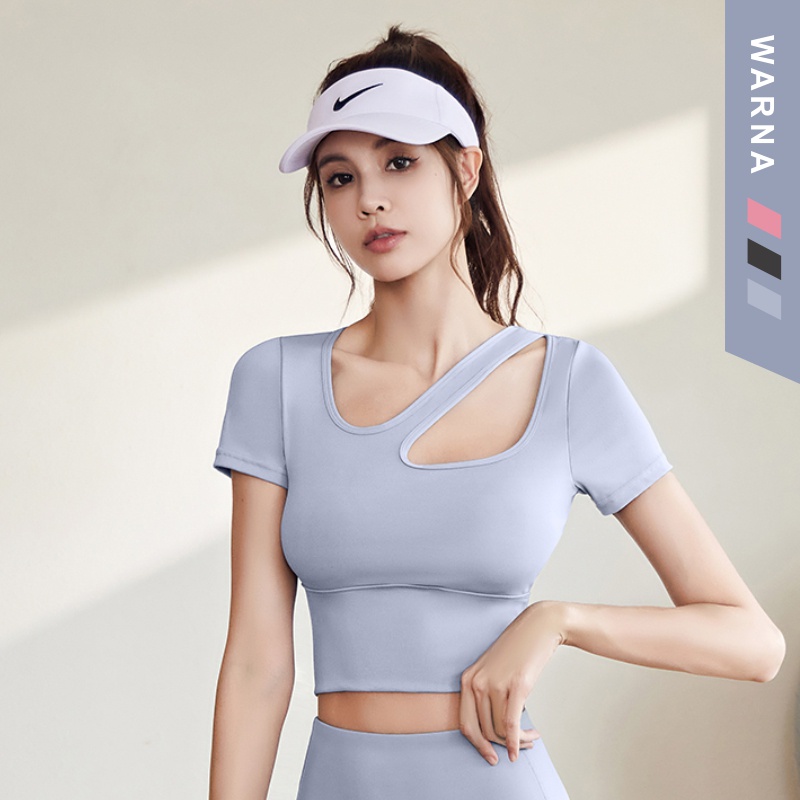 YOUMI Atasan Olahraga Wanita Lengan Pendek Kaos Sport Bra YM053