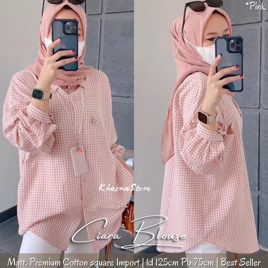 Kemeja Wanita Blouse Atasan Wanita / Ciara Blouse / Atasan Wanita Motif / Kemeja Wanita Bahan Katun
