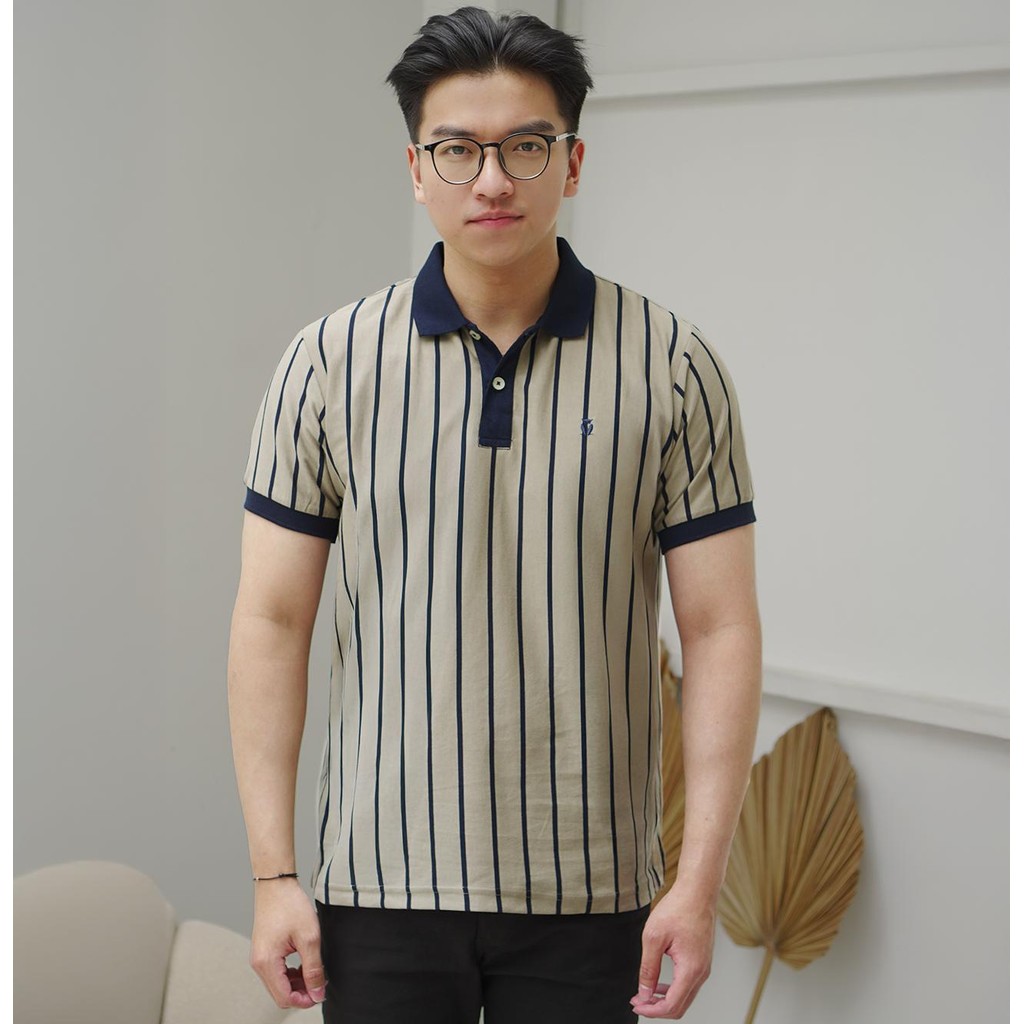 MATSUDA Otawara Spray Green Baju Kaos Polo Shirt Dewasa Stripe Pria Kerah Katun