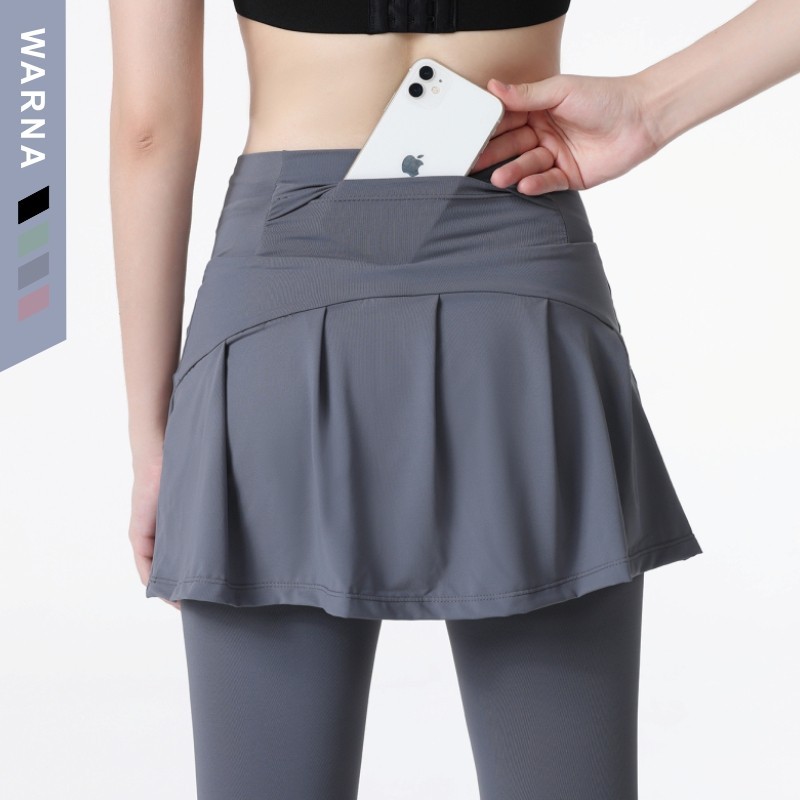 YOUMI Legging Rok Olahraga Wanita Rok Tennis Skirt Hijab Sport High Waist Polos Running