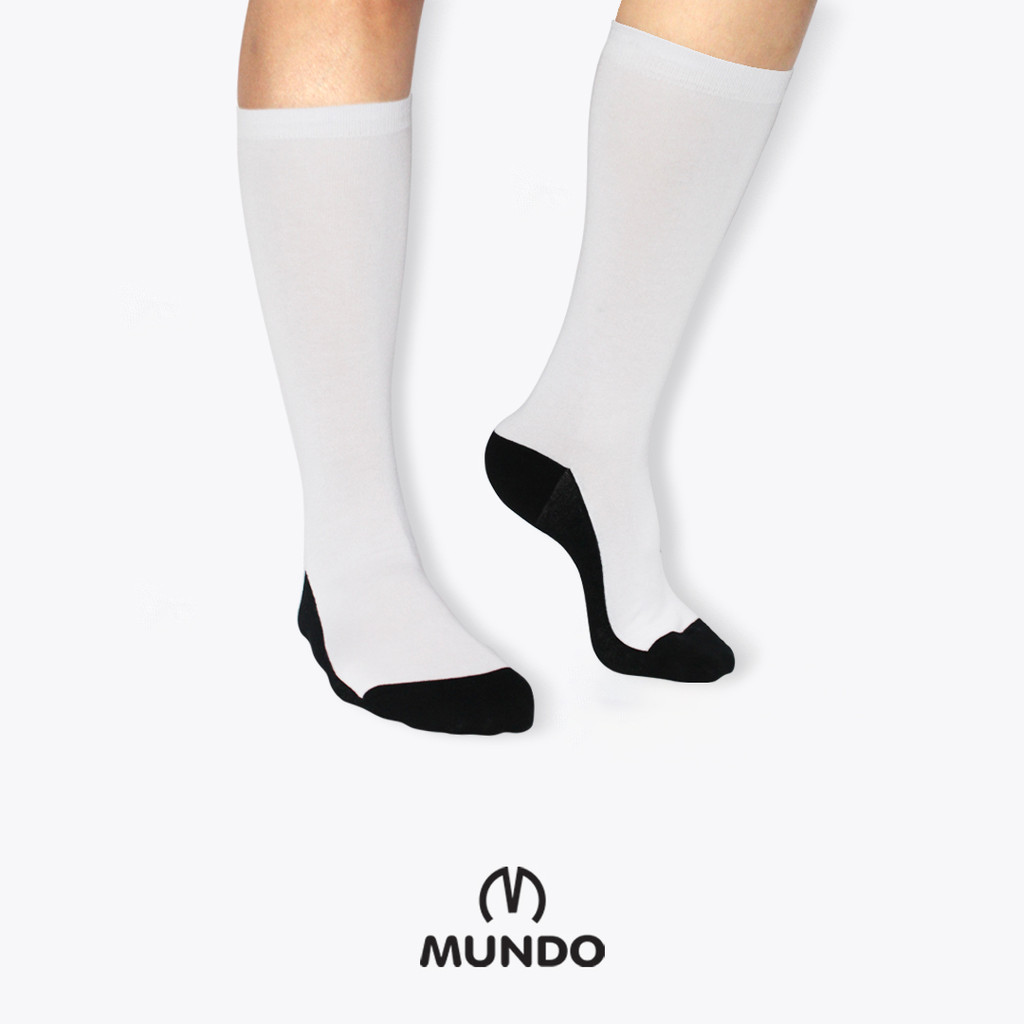 MUNDO School Sock Dirty Free Knee High - Kaos Kaki Anak Sekolah Selutut Telapak Hitam