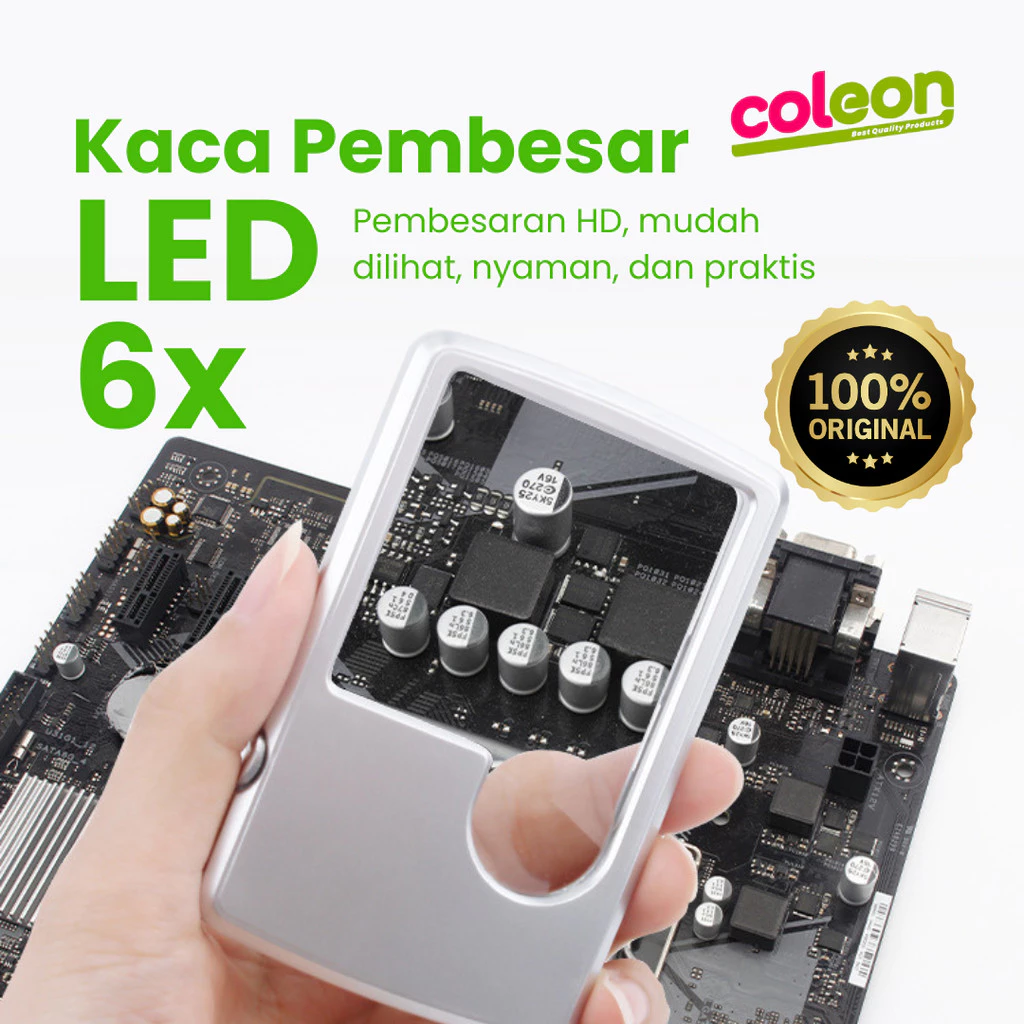 Kaca Pembesar Lampu LED 4B-3 Kartu Nama Lensa Optik Akrilik Portabel Kartu Lampu Led Persegi Panjang Ultra Tipis/ Thin Rectangular