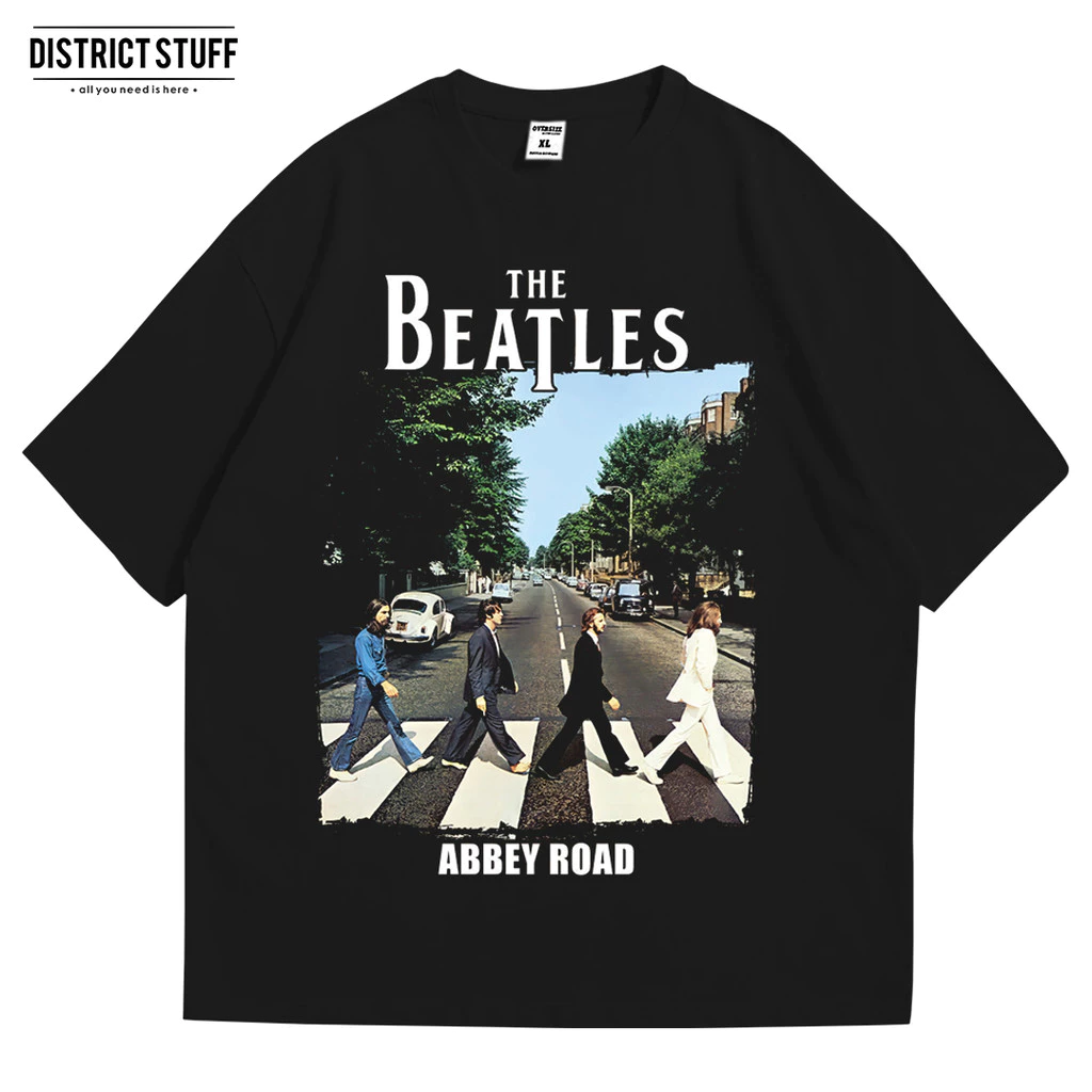 Kaos Band The Beatles Abbey Tshirt Oversize Vintage Pria Wanita