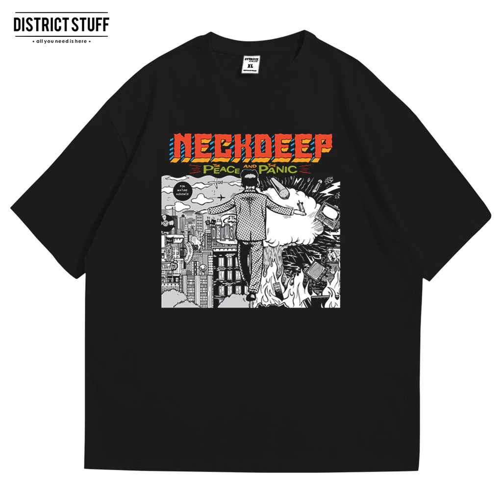 Kaos Band Neckdeep The Peace And The Panic Tshirt Oversize Vintage Pria Wanita