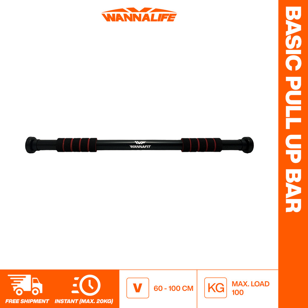 WANNALIFE Pull Up Bar 60cm - 100cm Door Chinning | Alat Olahraga Rumah