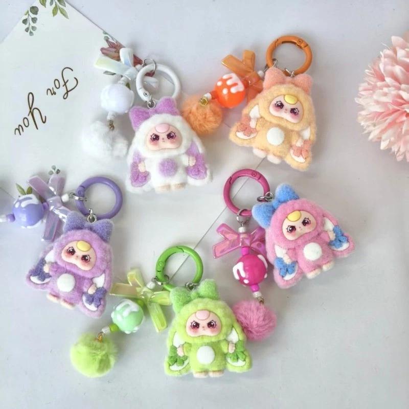 Gantungan Kunci Boneka Labubu Lucu Keychain Plush Aesthetic Kartun untuk Tas & Mobil, Hadiah Ulang Tahun