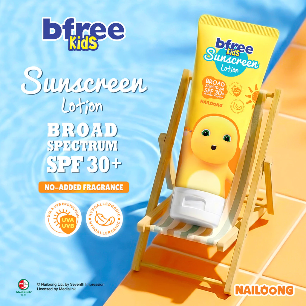 Bfree Kids Lotion | Sunscreen Kids SPF 30+ x Nailoong | Daily Lotion | Mild Gentle | Bed Time - Lotion Anak