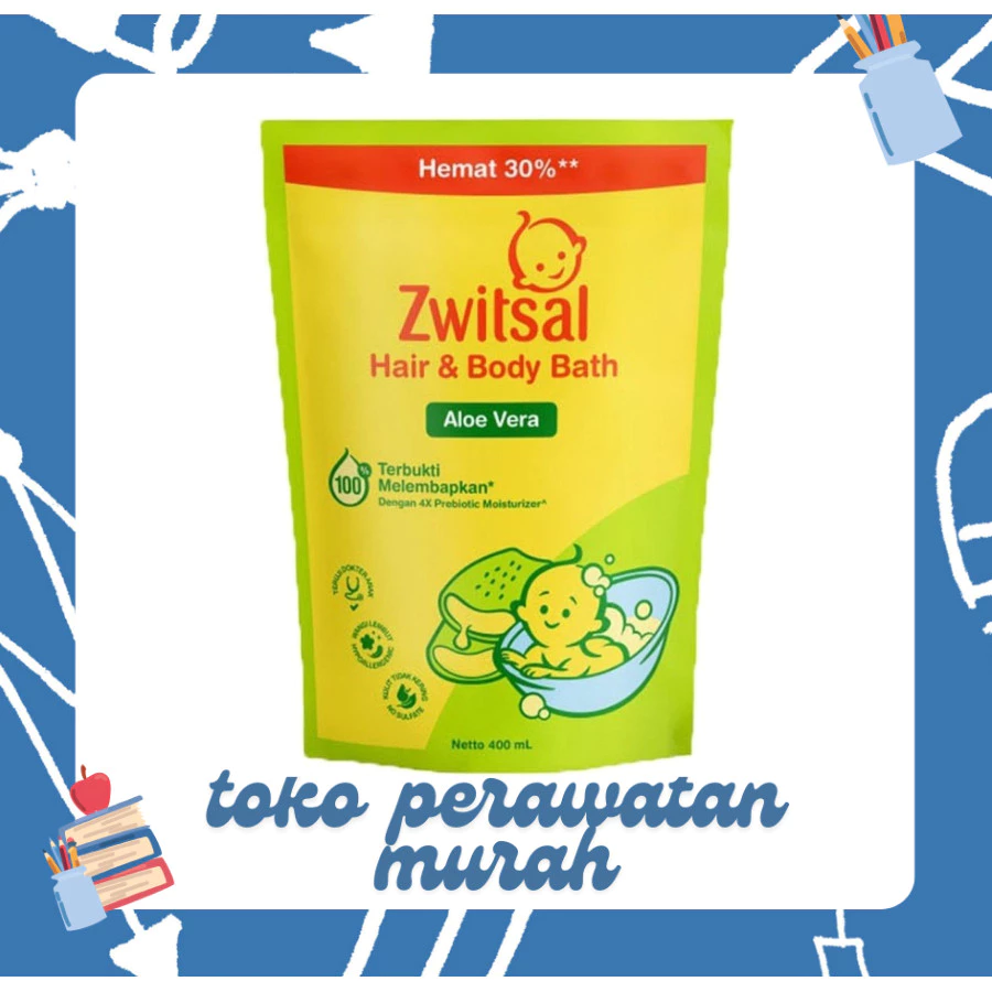 Zwitsal Baby Hair & Body Wash Refill 400 ml 2in1 | Refill 1Pcs