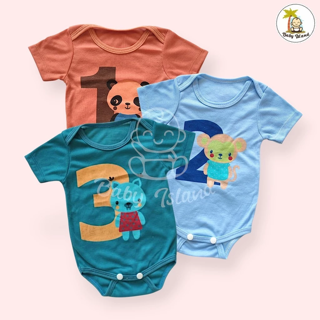 ROMPER BAYI MURAH / JUMPER BAYI MURAH / HANSOP BAYI / JUMSUIT SLEEPSUIT BAJU BAYI NEWBORN BARU LAHIR 0 3 6 BULAN MOTIF DINO