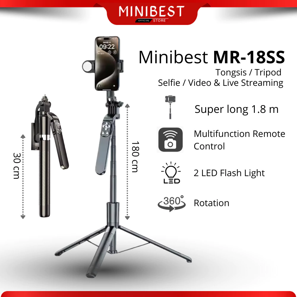 MINIBEST Tongsis Tripod 1,7m Bluetooth