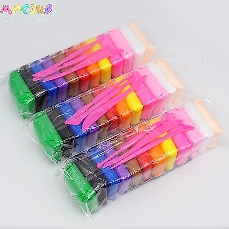 MCK - 7gr Clay Mainan Lilin 1pack Isi 12 Warna Kemasan Zipper Klip Anti Bocor Mainan Anak