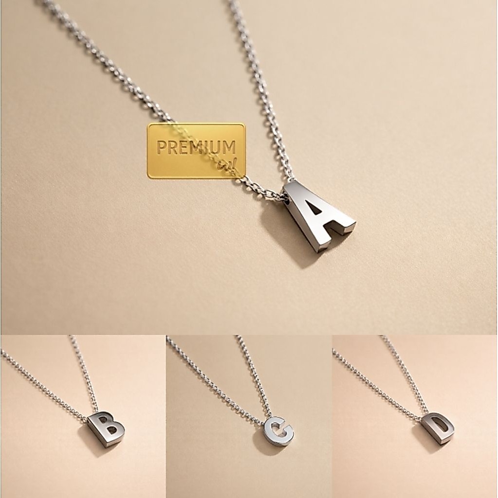 W! Accessories Kalung Huruf Stainless A B C D E F G H I J K L M N O P Q R S T U V W X Y Z