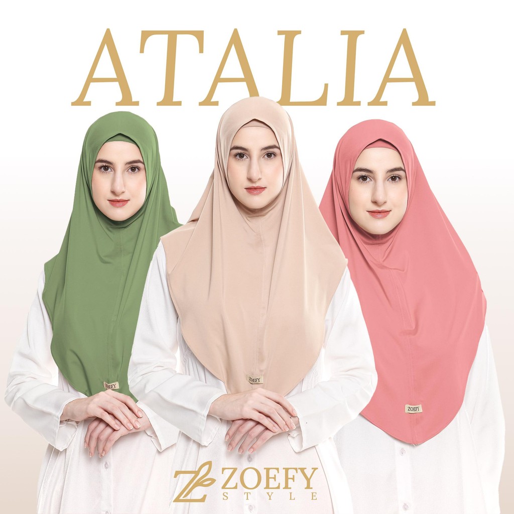 Zoefy - Atalia Hijab Instant Polos Set Ciput Jersey