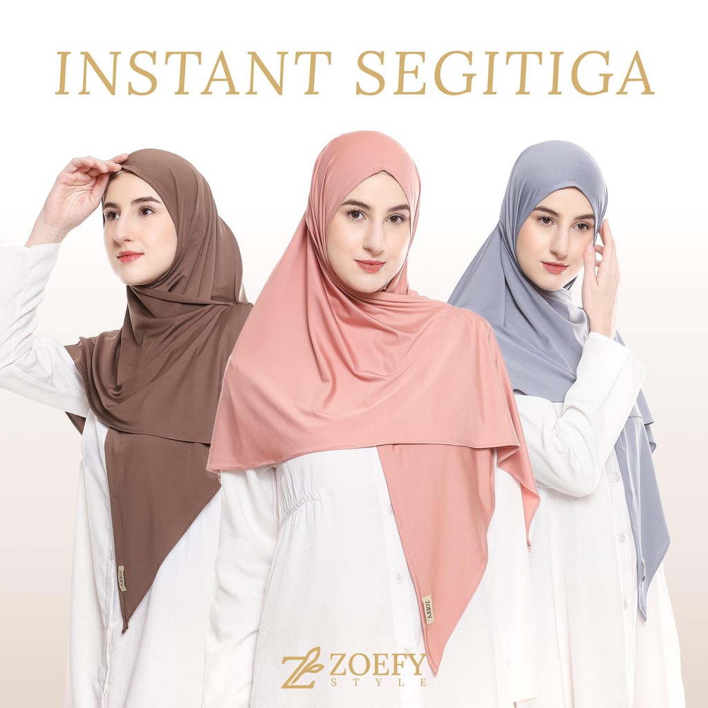 Zoefy - Hijab Instant Segitiga Polos Jersey