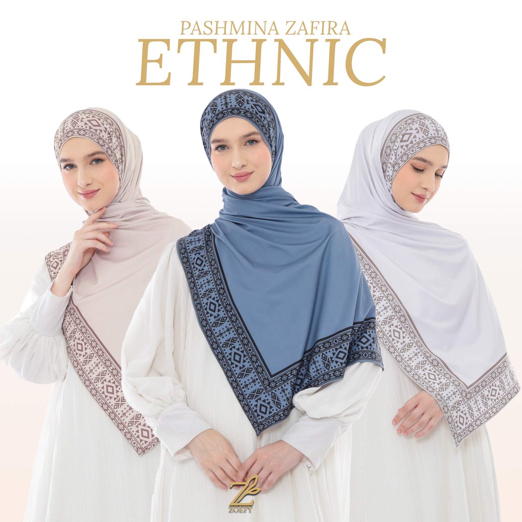Zoefy - Ethnic Zafira Series Pashmina Jersey Motif Printing