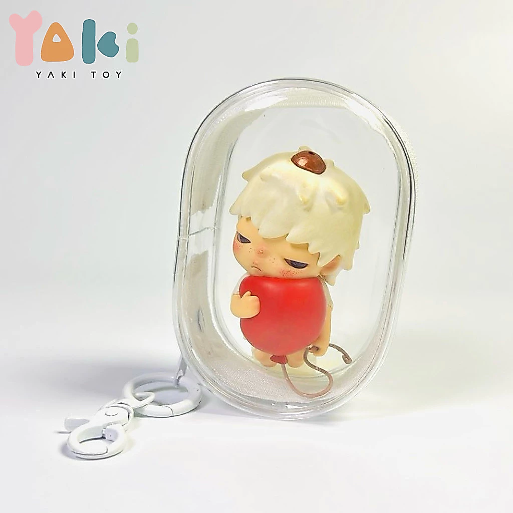 [Yaki Toy] Mini Pouch PVC Transparan 10-11cm (Tanpa Figur) Cocok Hirono Crybaby Premium Topsale Resleting Gantungan Kunci