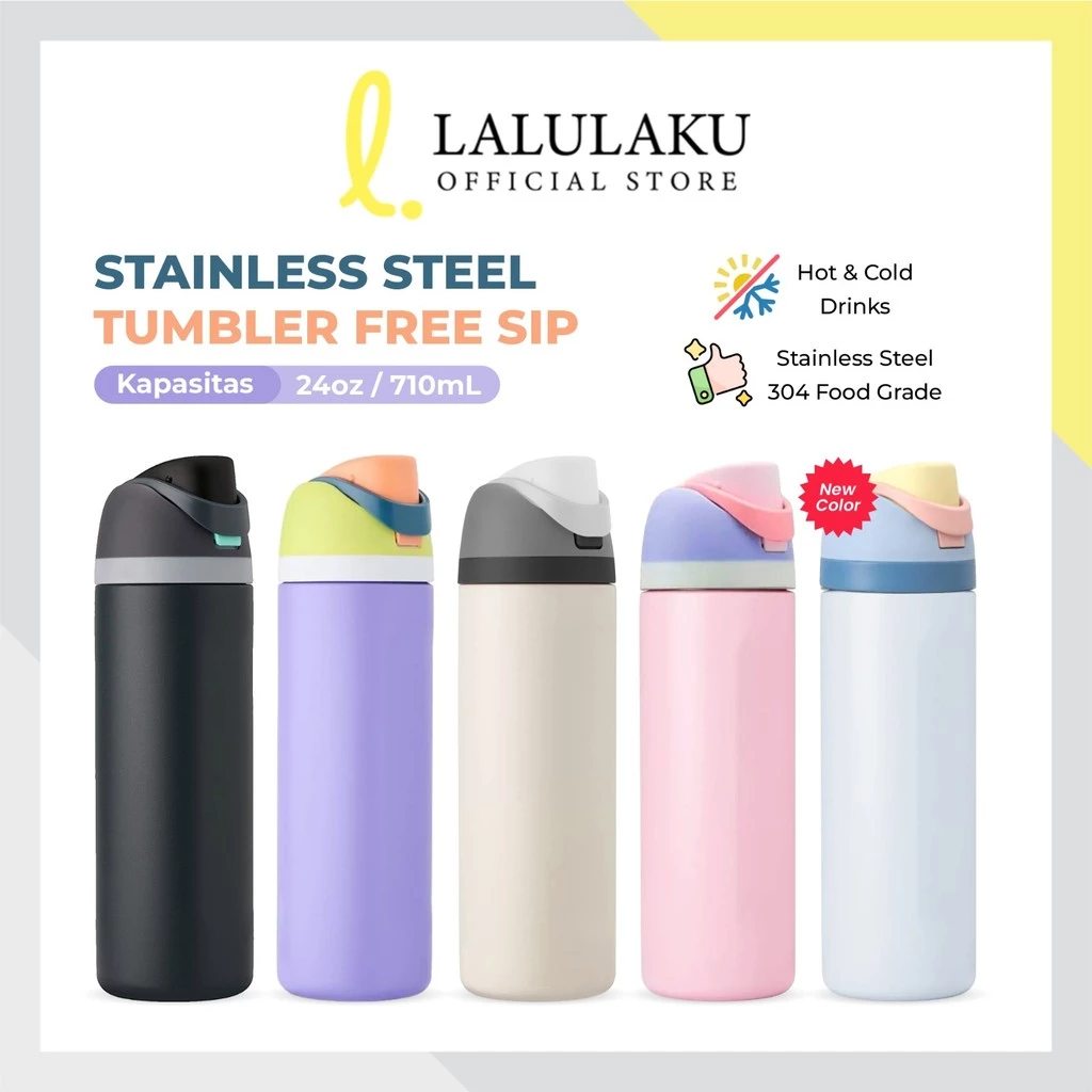Tumbler Minum Freesip Botol Thermos Aesthetic Insulated Stainless Steel SUS304 Vacuum Flask 600ml 710ml