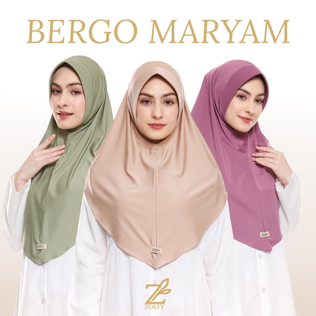 Zoefy - Bergo Maryam Series Hijab Instant Polos Jersey