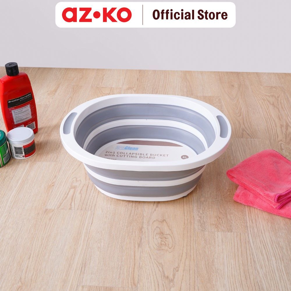 AZKO Proclean 8 Ltr Baskom Lipat Dengan Cutting Board Wash Basin Wash Bowl Baskom