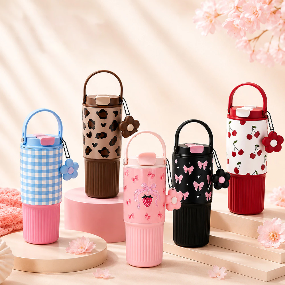 Tumbler 710ml Stainless Steel 316 Botol Minum Free Sedotan dan Gantungan Tumbler Termos Tahan Panas Dingin