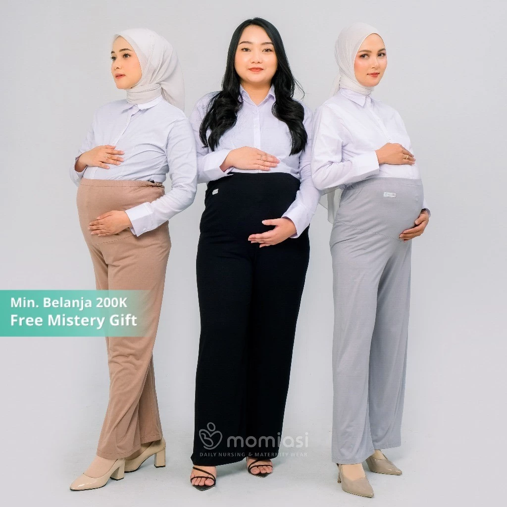 [BEST SELLER] Momiasi - Celana Hamil Kulot Wanita Bumil Panjang Jumbo Maternity Kulot