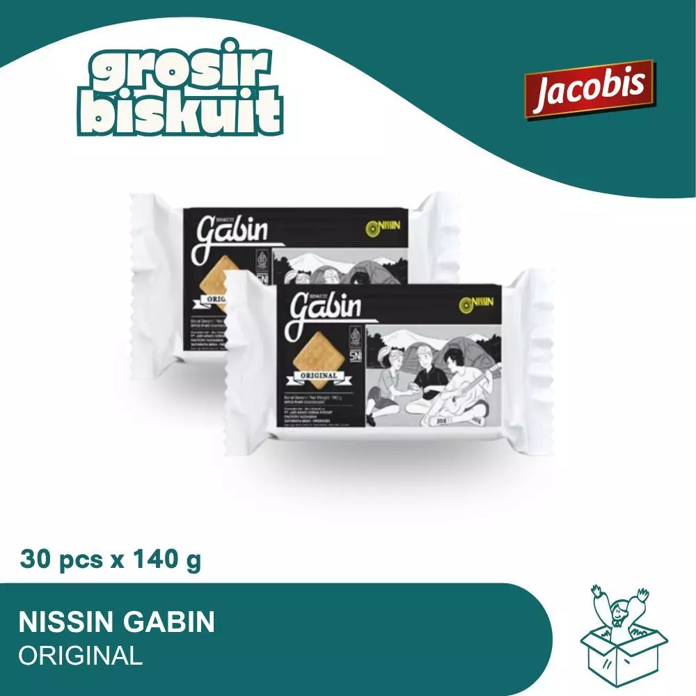 Nissin Gabin Biscuit Original Pack 140 Gram - Biskuit Original 140 gram untuk Makanan