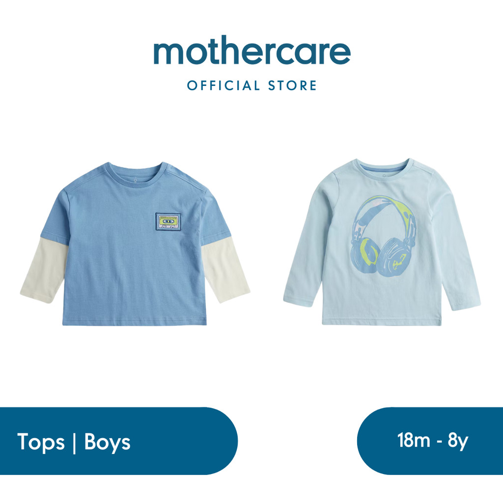 Mothercare Everyday Long-Sleeved T-Shirt - Kaos Lengan Panjang Anak Laki-laki