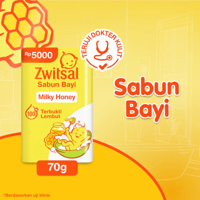 ZWITSAL BABY BAR SOAP NATURAL MILK & HONEY 70GR